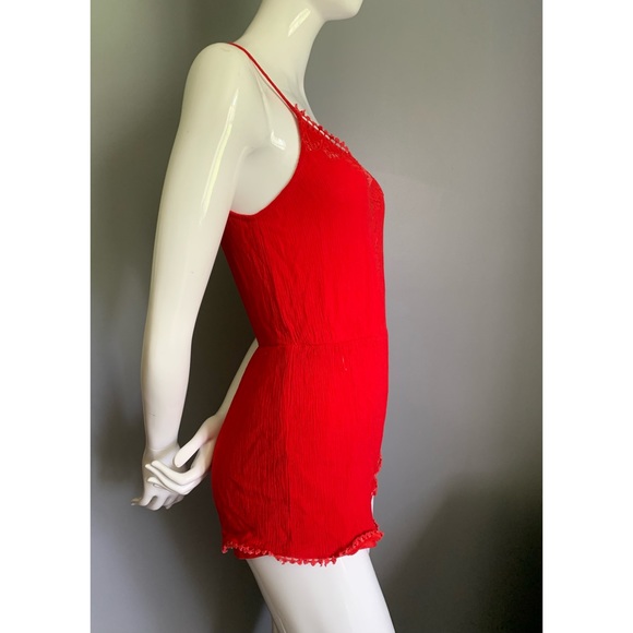 Lush : red rayon romper - Picture 4 of 13